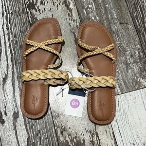 Braided Tan Sandals NWT size 6 1/2